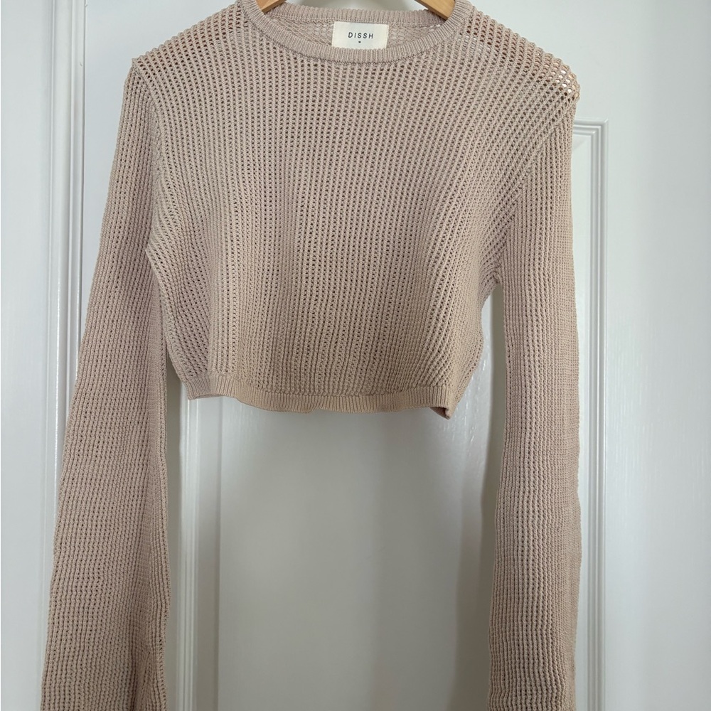 DISSH Light Beige cropped Knit Sweater